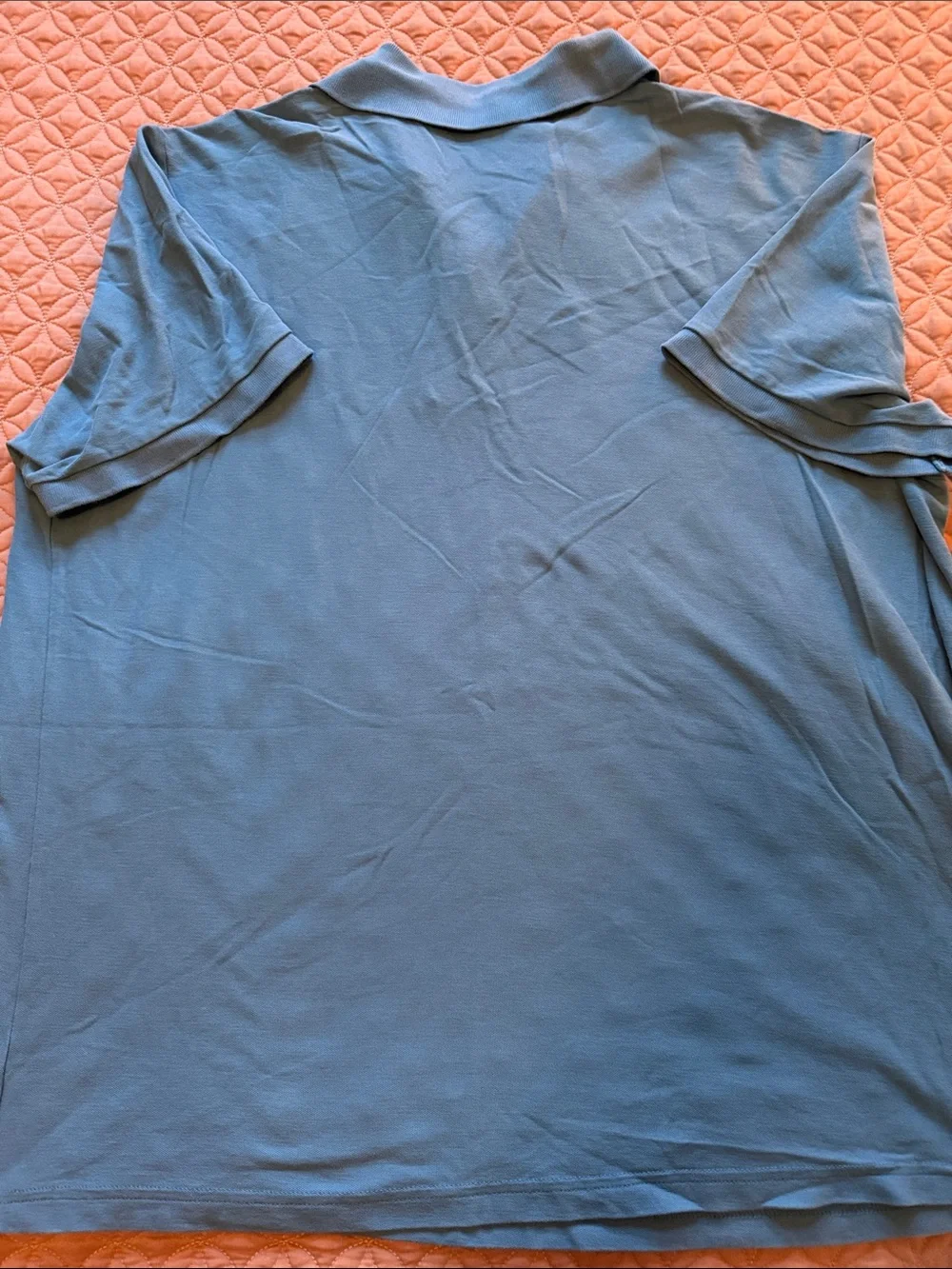 The North Face Men's Teal Blue Polo Shirt with Patch Logo